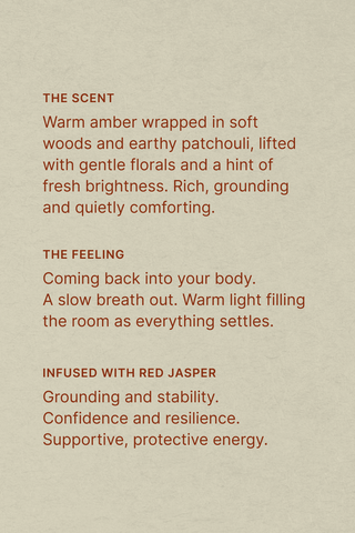 Strength Tarot Candle · Patchouli Amber · Red Jasper